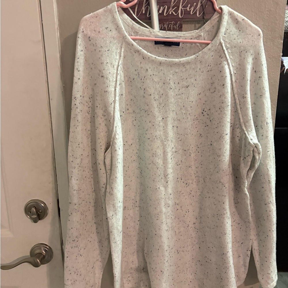 Karen Scott White Speckled Sweatshirt